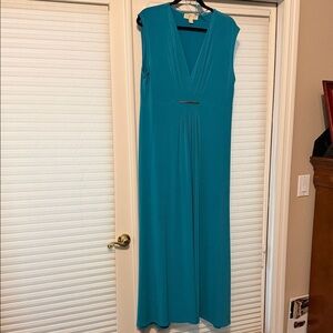 NWOT Michael Kors Teal Sleeveless Maxi Dress, Size XL